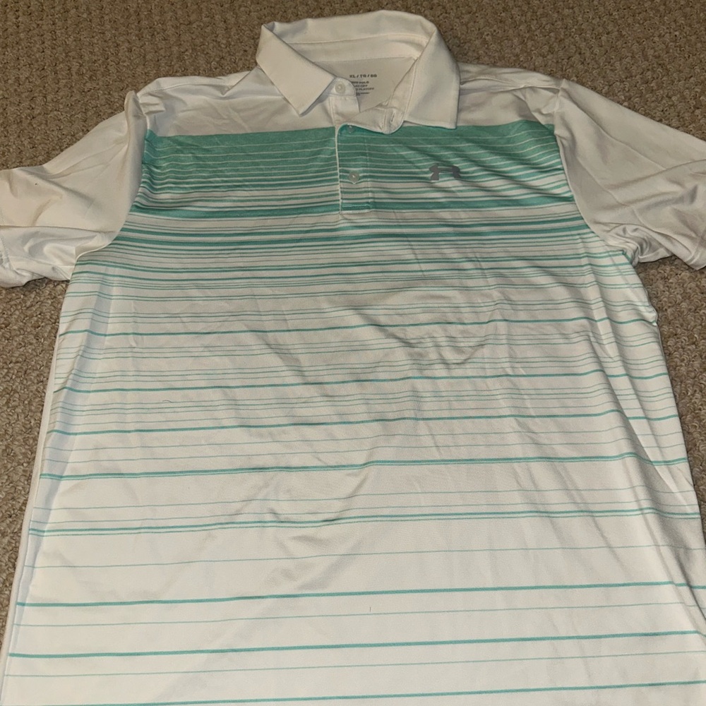Under Armour horizontally striped golf polo